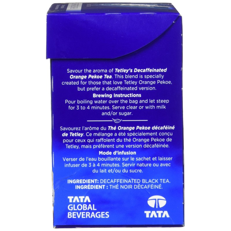 Tetley Orange Pekoe Decaffeinated Black Tea - 48 Tea Bags,