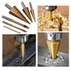 6Pcs Step Drill Bit Set, HSS Drill Bits Cone Drill