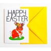 Happy Easter Card with Cute Easter Bunny Rabbit with Yellow