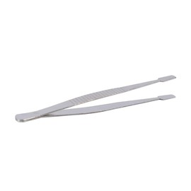 Gorise 6 Pcs Flat Wide Tip Stainless Steel Precision Philately Useful Helpful Portable Tweezers Stamps Collector Tools for Book Album