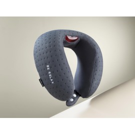Be Relax Pure Travel Pillow Made of Organic Cotton, Reusable Heat Patch and Ergo Smart Flatback (Carbon Grey)