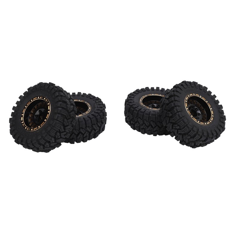 4Pcs Brass Wheel Tire Set 1.2in Hub Replacement for Traxxas