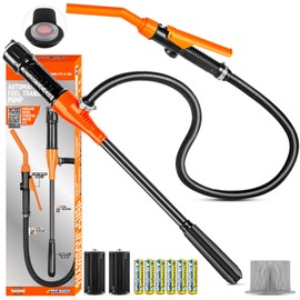 Gemgong Fuel Pump, Battery Portable Transfer Pump, Operated Siphon Pump With Removable Filter 2.6 GPM, Waterproof Switch, No Assembly Required, For Gas, Fuel, Water, Multi-Use Transfer Pump