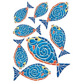 IdeaStix Tropical Fish 2-Sheet Accents - Original Premium Peel and Stick Décor - Washable and Removable - Heat and Water Resistant - Non-Toxic - Dishwasher Safe