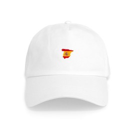 CafePress Silhouette Flag Map of Spain Cap Unique Adjustable Baseball Hat White