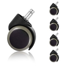 Fohfurniture Set of 5 Office Chair Wheels Casters 2 Inch for IKEA Chair, 10mm Stem Wheel Replacements, Heavy-Duty Caster Suitable for Hardwood Floors and Carpet