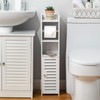 AOJEZOR Toilet Paper Holder Stand: Bathroom Storage Cabinet Beside Toilet
