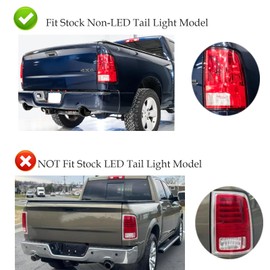 LED Tail Lights Assembly Compatible With 2009-2018 Dodge RAM 1500 2500 3500, Only fit Non LED Models, Black Housing Clear Lens