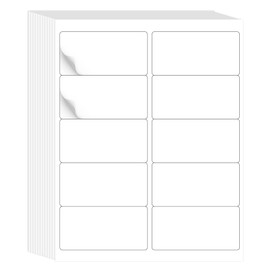 L LIKED 50 Sheets 10 per Page Label Papers, 2 x 4 in Shipping Address Mailing Labels, Printable White Sticker Labels for Inkjet & Laser Printer - Matte