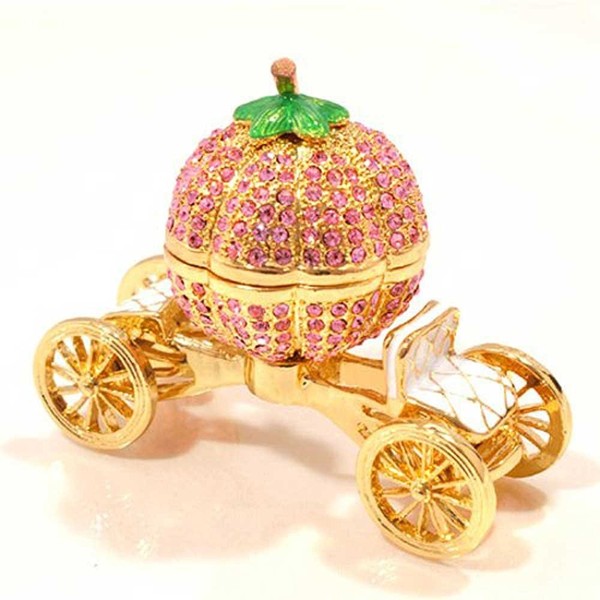 < Pumpkin Carriage Pink > pixia-su toxuinkurubokkusu Shimmering Glass Wristlet Figurine Jewelry Box Women Will Love This Cute Gift # Birthday Present Treat Yourself