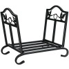 Foldable Firewood Log Rack Steel Wood Storage Holder for Fireplace