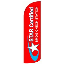 Star Certified SMOG CHECK STATION X-Large"WINDLESS" Swooper Flag