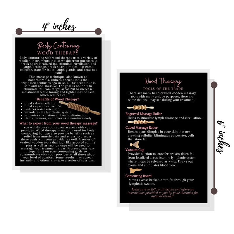 Wood Therapy Body Contouring FAQ Infocard | 30 Pack |