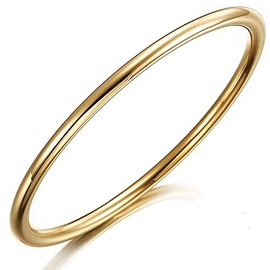 Bangle Real 18k Yellow Gold Filled Solid Ladies Statement Cuff Bracelet Sz 80mm
