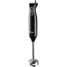 Bestron Hand Blender, Purée Stick with 2 Speed Levels and Ergonomic Handle, Removable Rod, Material: Stainless Steel, Colour: Black/Silver