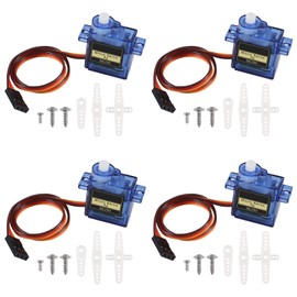 D-FLIFE 4pcs SG90 Micro Servo Motor Mini Servo SG90 9g Servo Kit for RC Helicopter Airplane Car Boat Robot Arm/Hand/Walking/Servo Door Lock Control with Cable