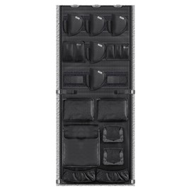 NEXT STATION Gun Safe Door Organizer,Gun Safe Door Panel Organizer with Pistol Holders Magazine Pouch,Adjustable Width Fit Back Panel 18.5 to 23 inches,Gun Safe Accessories Storage (18W*46.5H inch)