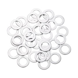 sourcing map 150 Pcs M10 Flat Washer, Aluminum Round Seal Gaskets 16mm OD 1mm Thick Flat Spacers for Screws Bolts Machinery Repair Accessories, Outdoor Construction, Silver Tone