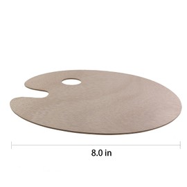 ZHYOHEN 8 inches Wooden Oil Painting Palette Oval Artist's Palette Fine Art Exam Paint Mixing Board for School Classroom Watercolor Gouache Acrylic Oil Paint Mixing