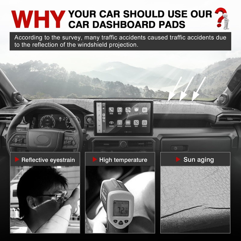 Autorder Dashboard Cover Mat for Toyota 4Runner 2025 2026 /