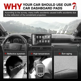 Autorder Dashboard Cover Mat for Toyota 4Runner 2025 2026 / Toyota Tacoma 2024 2025 2026 Accessories Dash Cover Upgrade Velvet Dash Mat Sunshade Glare UV Rays Protector