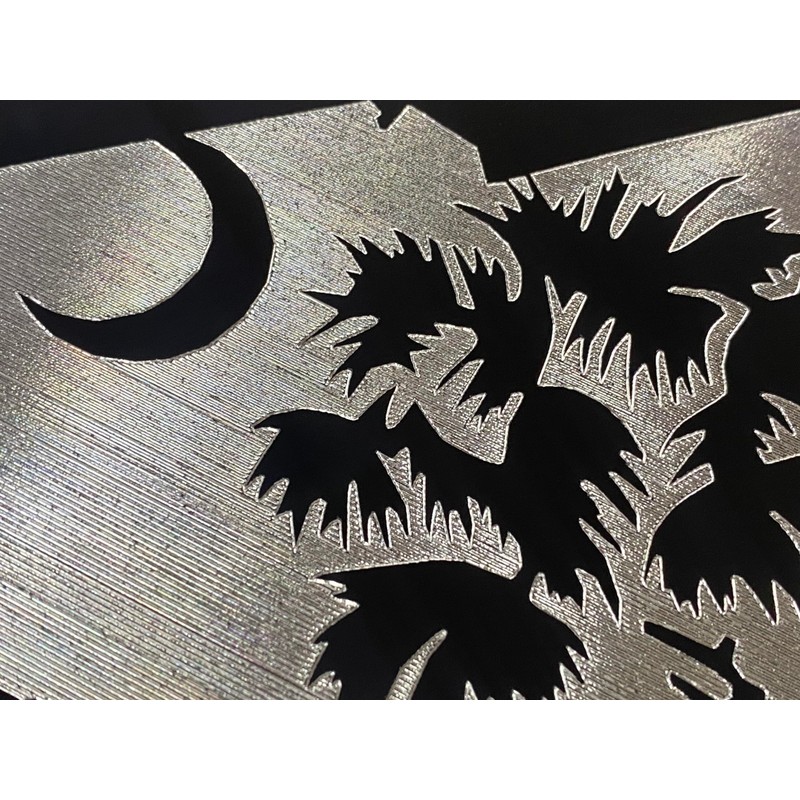 Engraved SC Palm Palmetto Tree Car Tag Diamond Etched Vanity