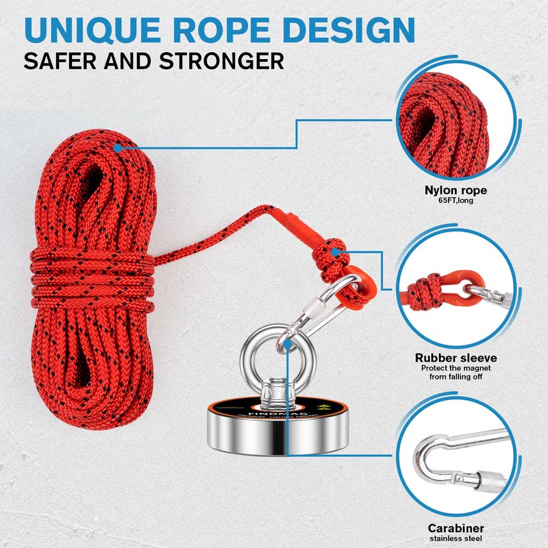 FINDMAG Magnet Fishing Kit, Strong Magnet for Fishing Case, 700