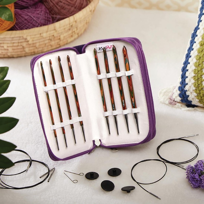 KnitPro Symfonie Afghanistan/Tunisian Crochet Hook Set, 8 Sizes (3.5 mm