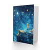 Artery8 Greeting Card Girl Wish Upon Star Starry Night Sky