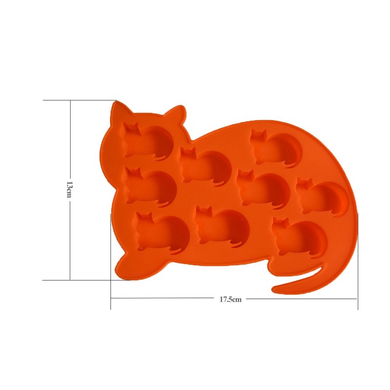 LYWOO Cat Shaped Silicone Ice Cube Molds and Tray, Pack