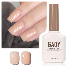 GAOY Nude Jelly Gel Nail Polish, 16ml Sheer Translucent Netural Soak Off Gel Polish, UV Light Cure for Nail Art DIY at Home, 2950 Bright Nude