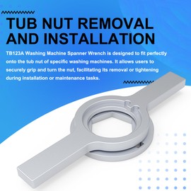 Bestong TB123A Washer Spanner Wrench compatible with Whirlpool, GE, Kenmore & More – Tub Nut Removal Tool 1-11/16", Replaces TB123B ERTB123A AP4503397 – Heavy-Duty Washing Machine Wrench