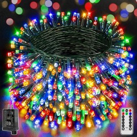 Christmas Lights 197 FT 580 LED  Outdoor String Lights with Remote and Timer,  glass rose bottle christmas 2025 tinis apron  Decor Decoration christmas string - 197 FT 580 LED: Multicolor