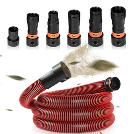 Donhallstar 1/4 Inch Dust Extractor Hose ，Shop Vac Hose Kit with 6 Adapters Compatible with Most Brands for Home and Shop Vacuums System -Red (16 FT)