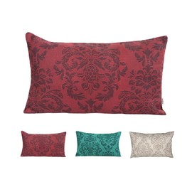 beties Epoch Cushion Cover Approx. 40 x 60 cm Cushion Cover with 3D Ornament on Cotton Half Panama Binding from German Company in High Quality (Carmine Red)