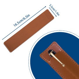 5Pcs Leather Single Fountain Pen Case, Soft Pen Sleeve Pouch for Men Women, Ballpoint Pencil Protective Cover Holder for Office, School, Business Gift (White, Orange, Black, Red, Brown)