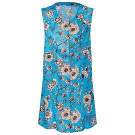 DESERMO Colourful Apron with Button Placket, Comfortable and Washable Garden and Household Apron with Side Pockets, Dederon Costume GDR Retro Style, blue