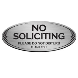 No Soliciting Sign for Home and Office - Easy Mounting on Wall, Glass, or Doorbell - Heavy-Duty and Weather-Resistant