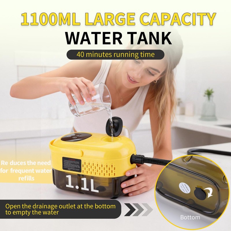 Steam Cleaner,15s Heat-Up 6-Level Adjustable, 2500W Handheld Steam Cleaner for