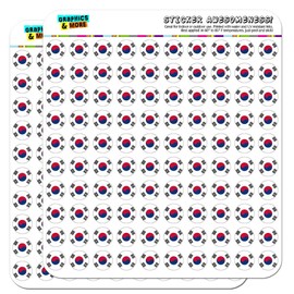 South Korea National Country Flag 1/2" (0.5") Planner Calendar Scrapbooking Crafting Stickers - Clear