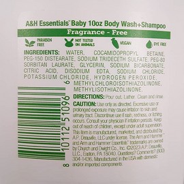ARM & HAMMER Essentials Baby BODY WASH & SHAMPOO Fragrance-Free