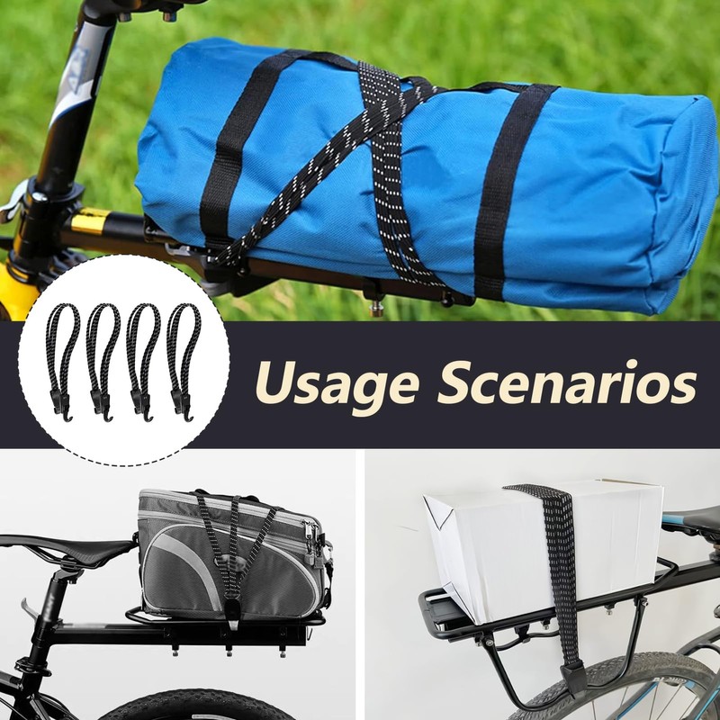 Pack of 4 Luggage Straps Bicycle, Bicycle Tie Down Strap,