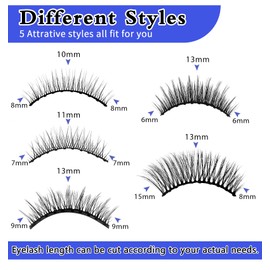 Magnetic Eyelashes with Eyeliner, ValueBargain 5 Pair Magnet Reusable Lashes with Eyeliner & Tweezers, No-Glue Natural Fibers for Easy Application