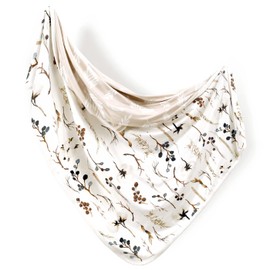 GRSSDER Baby Blankets Super Soft Jersey Knit Swaddle Blanket for Baby Girls and Boys, Double Layer Reversible Receiving Blankets 34 x 44 Extra Large for Swaddling, Stylish Pretty Flora, Beige