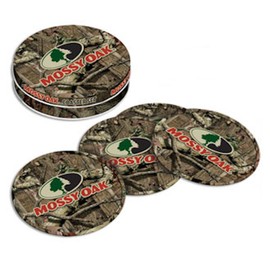 Mossy Oak Barware Coaster Set w/ Storage Tin
