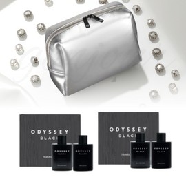 Odyssey Hera Silver Square Pouch + Odyssey Black 2-piece travel 2-kit set / 헤라 실버스퀘어 파우치+오딧세이 블랙 2종 여행용 2키트 세트