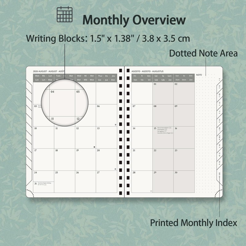 POPRUN Academic 2026-2027 Diary A5 Week to View Spiral Bound