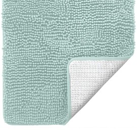 Gorilla Grip Original Luxury Chenille Bathroom Rug Mat, 36x24, Extra Soft and Absorbent Shaggy Rugs, Machine Wash and Dry, Perfect Plush Carpet Mats for Tub, Shower, and Bath Room, Sea Blue