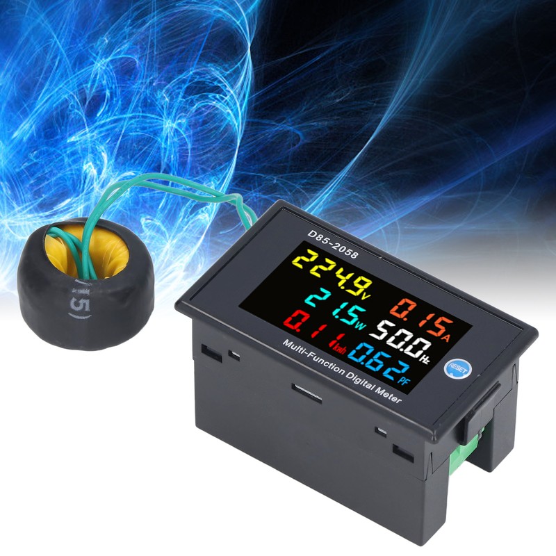 Power Monitor Single Phase LCD Digital Display Voltage Current Meter