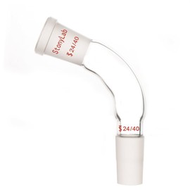 StonyLab Glass Distillation Adapter 105 Degree Bent with 24/40 Outer and Inner Joint
